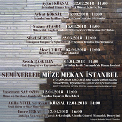 MÜZE MEKAN İSTANBUL Seminerleri  