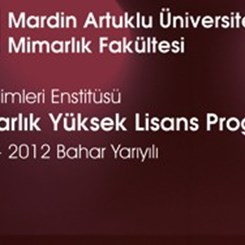 Mardin Artuklu Üniversitesi Mimarlık Yüksek Lisans Programı Açılıyor