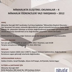 Mimarlık Öğrencileri Yazı Yarışması 2012 Sonuçlandı