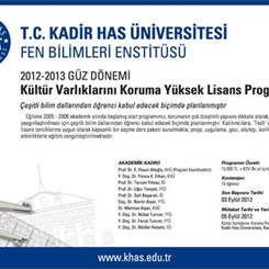 KHÜ Kültür Varlıklarını Koruma YL Programı 2012-2013 Güz Dönemi Kayıtları Açıldı