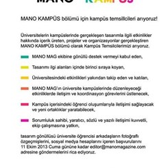 MANO MAG Kampüs Temsilcileri Arıyor