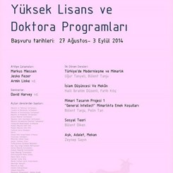 Mardin Artuklu Üniversitesi Mimarlık Fakültesi Güz 14-15 Lisansüstü Program Başvuruları