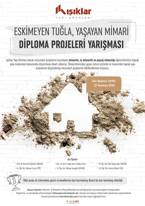 “Eskimeyen Tuğla, Yaşayan Mimari” Diploma Projeleri Yarışması